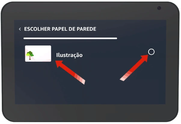 Escolhendo um papel de parede para o Echo Show 5 3ª geração.