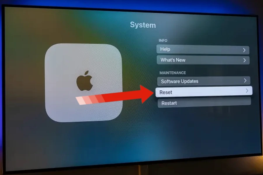 Passos para redefinir a Apple TV