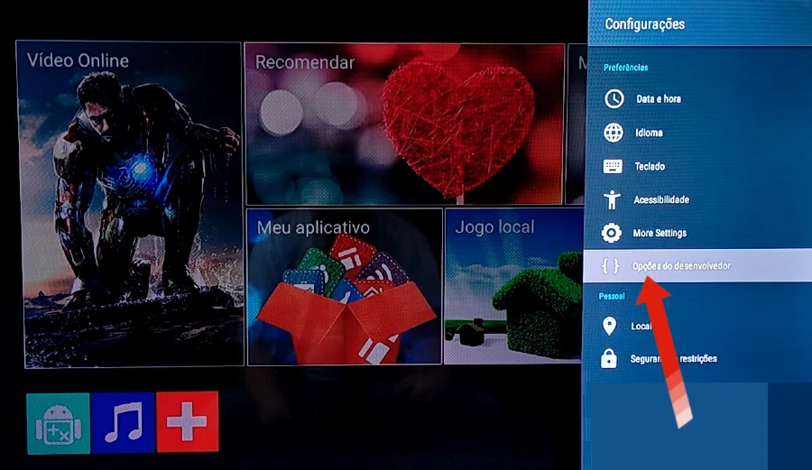 Como ativar as opções do desenvolvedor da TV Box MXQ PRO 4k 5G?