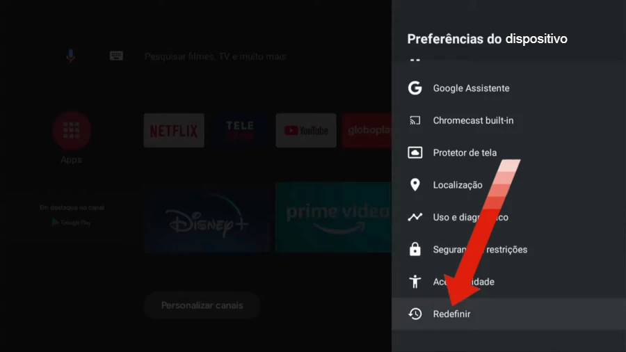 Como redefinir a TV Box IZY Play Intelbras para configuração de fábrica?