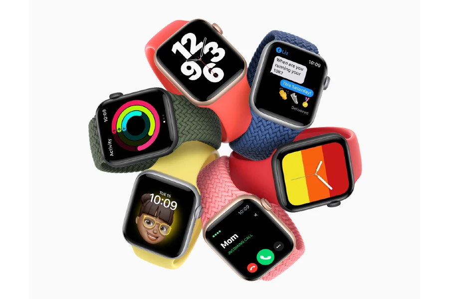 Telas do Apple Watch SE.